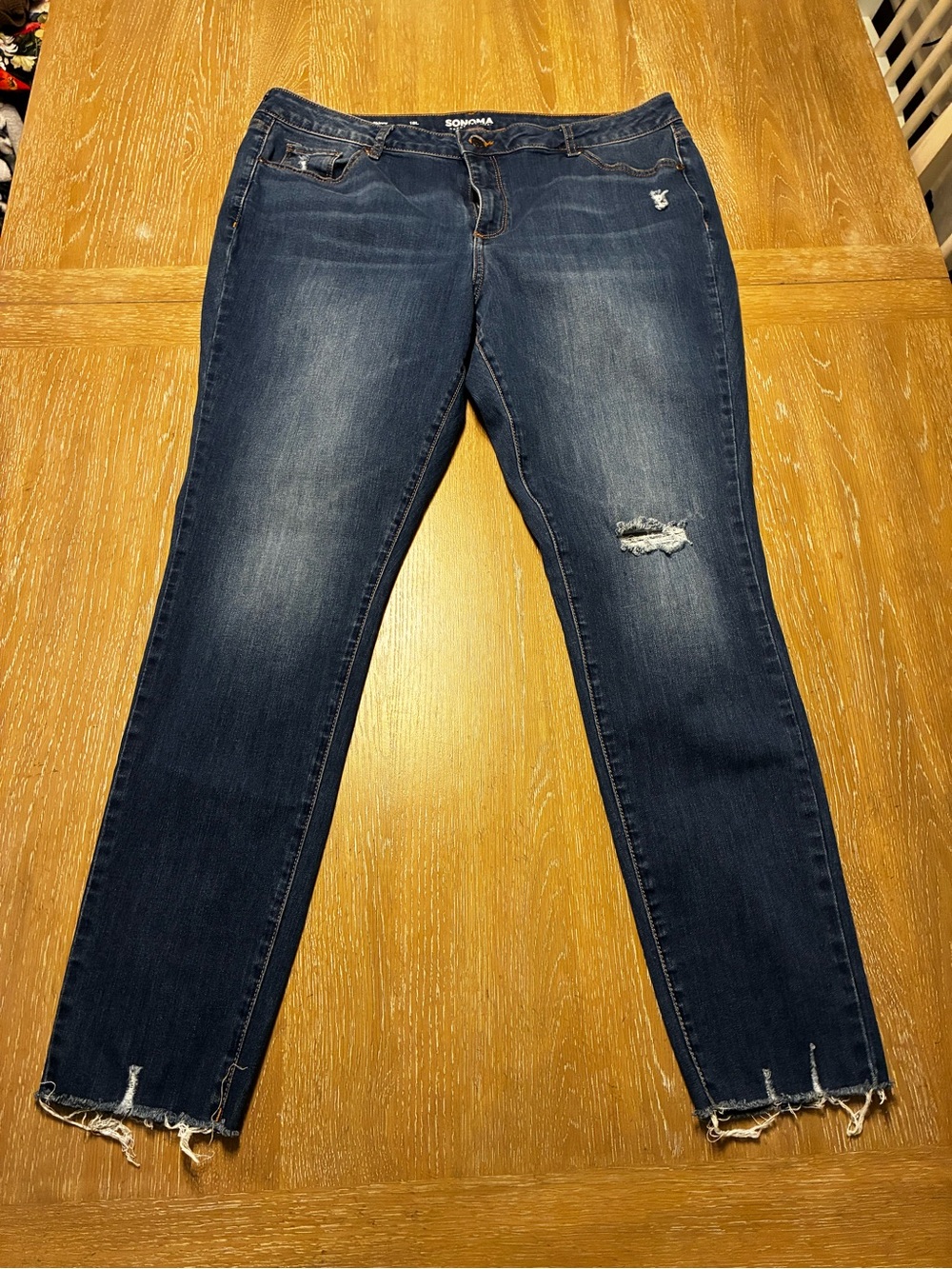 Sonoma Dark Blue Distressed Skinny Jeans Size 18Tall